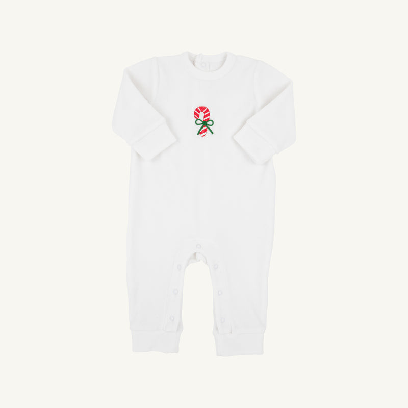Paxton Playsuit - Palmetto Pearl with Candy Cane | The Beaufort Bonnet Company