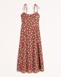 Tie-Strap Corset Midi Dress | Abercrombie & Fitch (US)