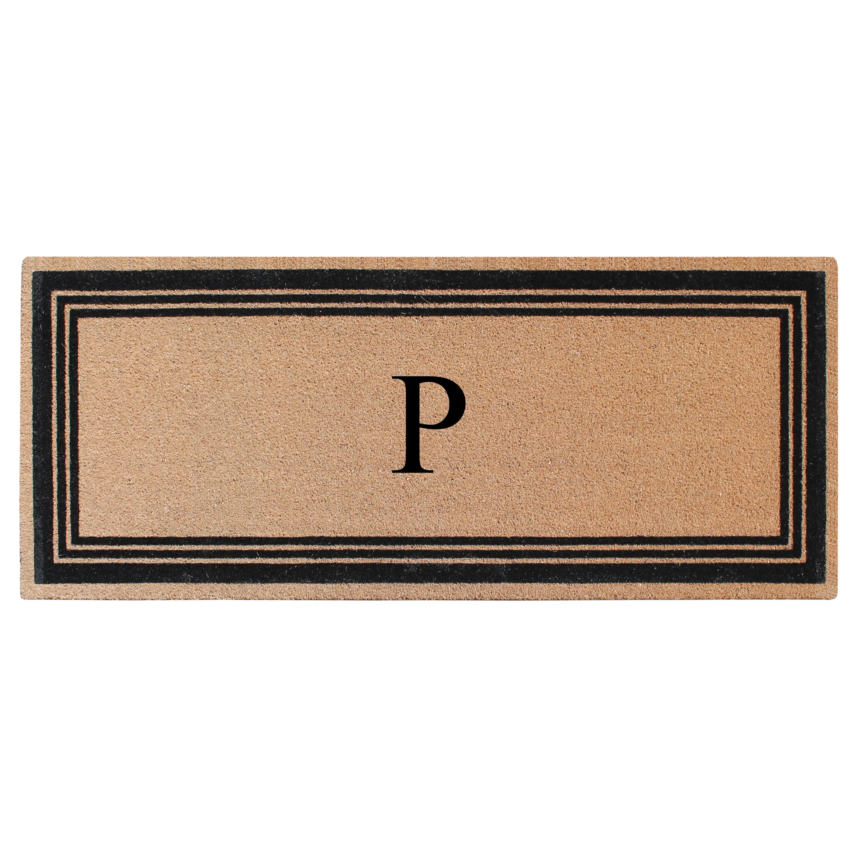 Monogrammed Triple Classic Border Natural Coir Door Mat with PVC Backing – Heavy-Duty, Anti-She... | Wayfair North America