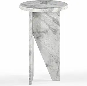 SAFAVIEH Couture Collection Devlin White Marble Drink Table (Fully Assembled) | Amazon (US)