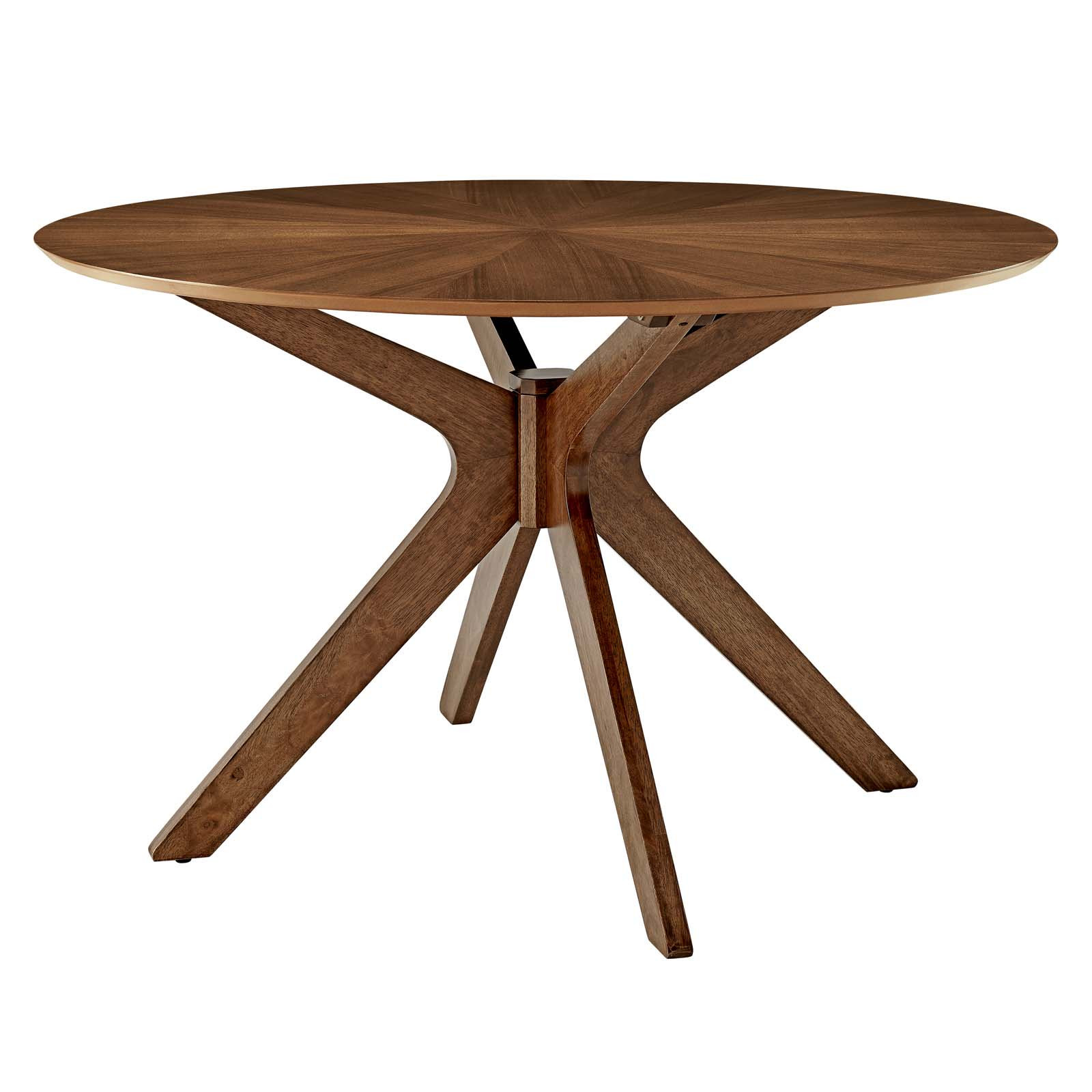 Modway Crossroads 47" Round Wood Dining Table in Walnut | Walmart (US)