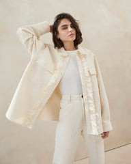 Zeke Ecru Eyelet Chore Coat | Loeffler Randall