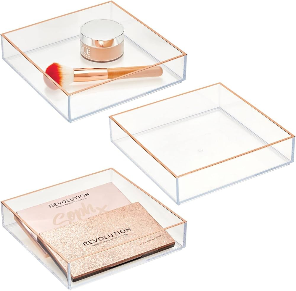 mDesign Plastic Drawer Organizer, Square Storage Tray for Cosmetics, Makeup, and Accessories on V... | Amazon (US)