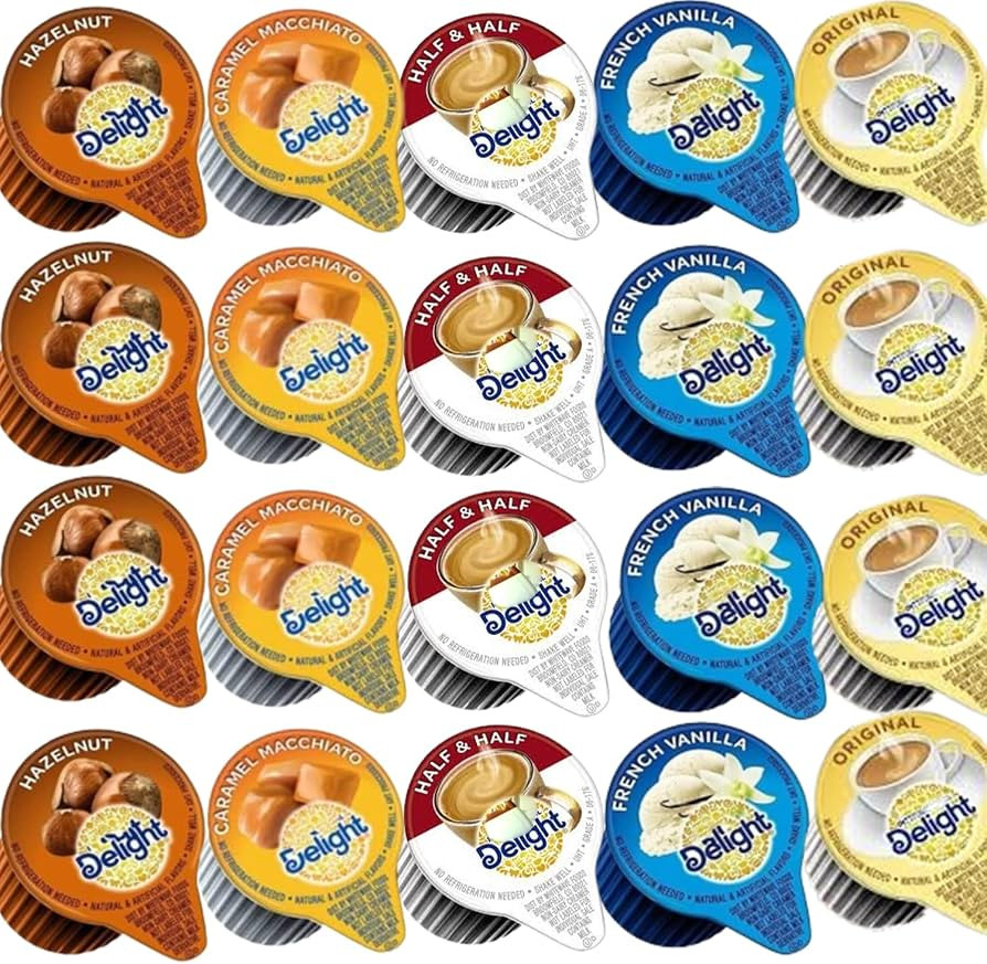 Coffee Creamer Singles Variety Pack – 100 Count, 5 Flavors Half & Half, Hazelnut, French Vanill... | Amazon (US)