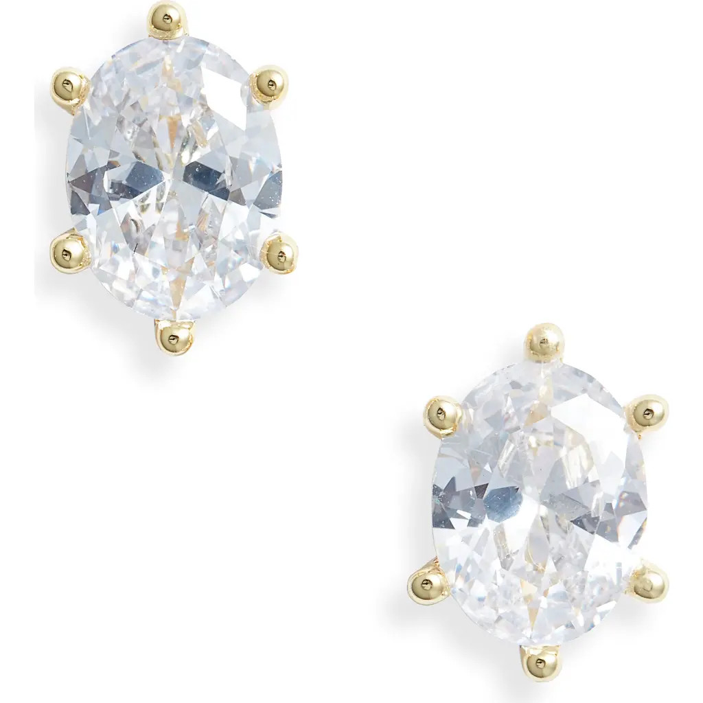 Kendra Scott Cailin Cubic Zirconia Stud Earrings in Gold Metal White at Nordstrom | Nordstrom