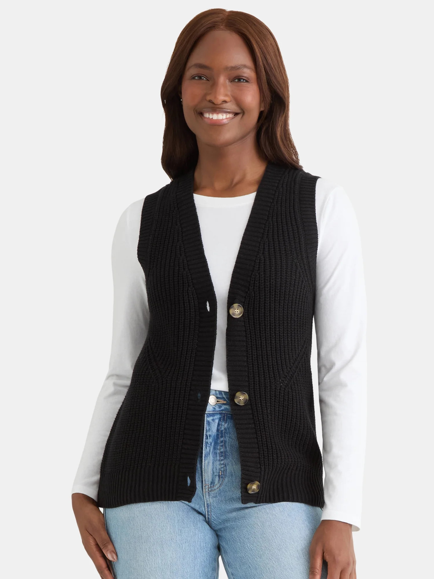 Time and Tru Women's Sweater Vest, Sizes XS-XXXL | Walmart (US)