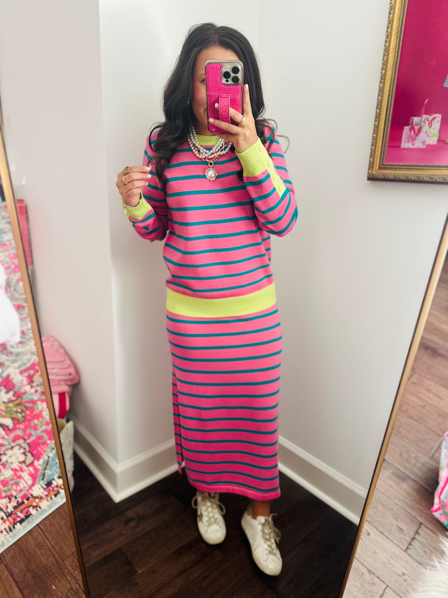 My new favorite set! I love how vibrant the colors are and how soft the material is. It is tts - I am wearing a size small for reference 🩷💚🩵 

#LTKgrwm #LTKWorkwear #LTKootd