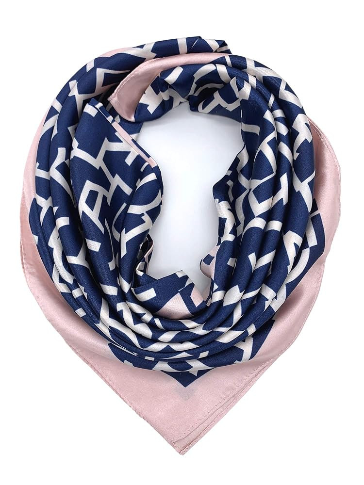 YOUR SMILE Silk Feeling Scarf Women's Fashion Pattern & Solid Color Large Square Satin Headscarf | Amazon (US)