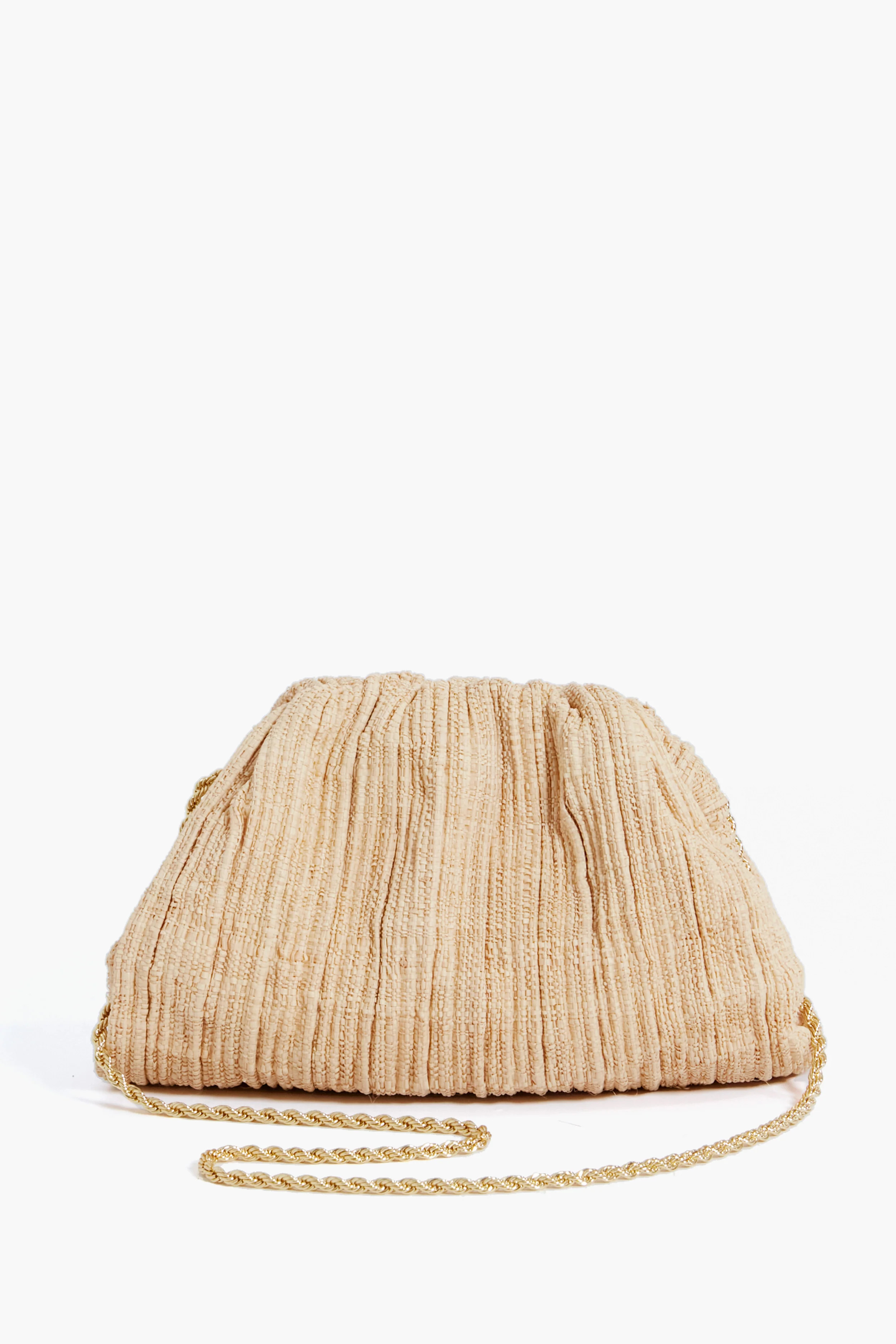 Natural Raffia Bailey Pleated Clutch | Tuckernuck (US)