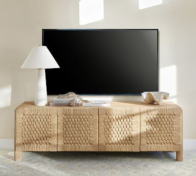 Bolinas Woven Media Console (75") | Pottery Barn (US)