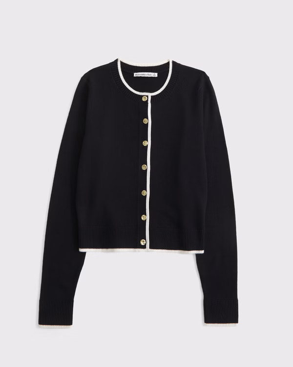 Women's LuxeLoft Shrunken Crew Cardigan | Women's New Arrivals | Abercrombie.com | Abercrombie & Fitch (US)