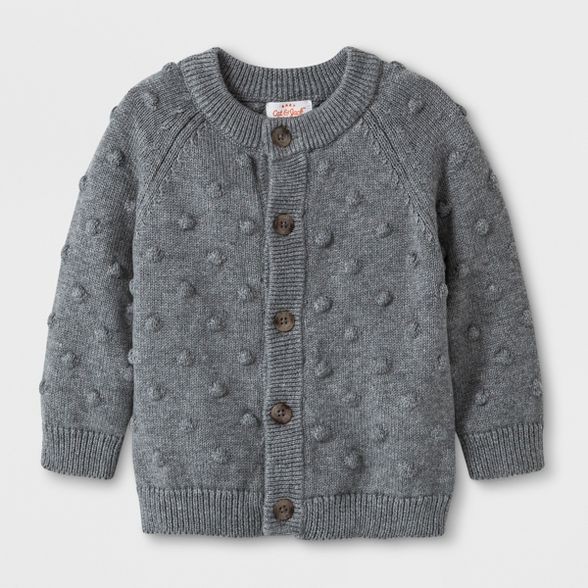Baby Girls' Bobble Cardigan - Cat & Jack™ Gray | Target