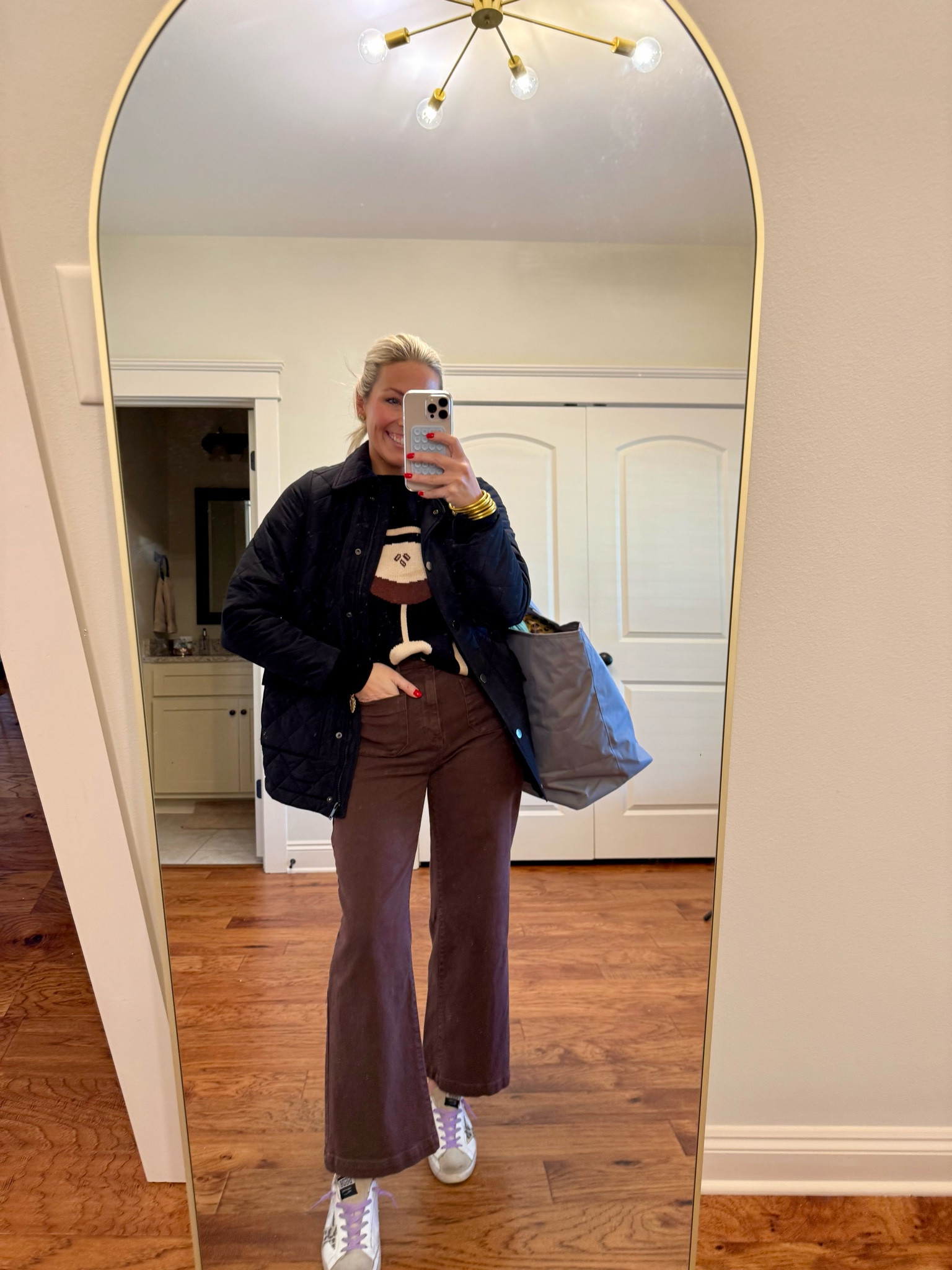 Friday fit
Jacket- linking similar (Walmart, but linked in my Mavely) linked on my insta stories 
Jeans- Avara, code BOBBI15 for discount
Sweater- rented but linked some similar ones 
Bag- MB Greene, linked on my Insta stories 
Jewelry linked! 

#LTKParties #LTKFindsUnder100 #LTKStyleTip