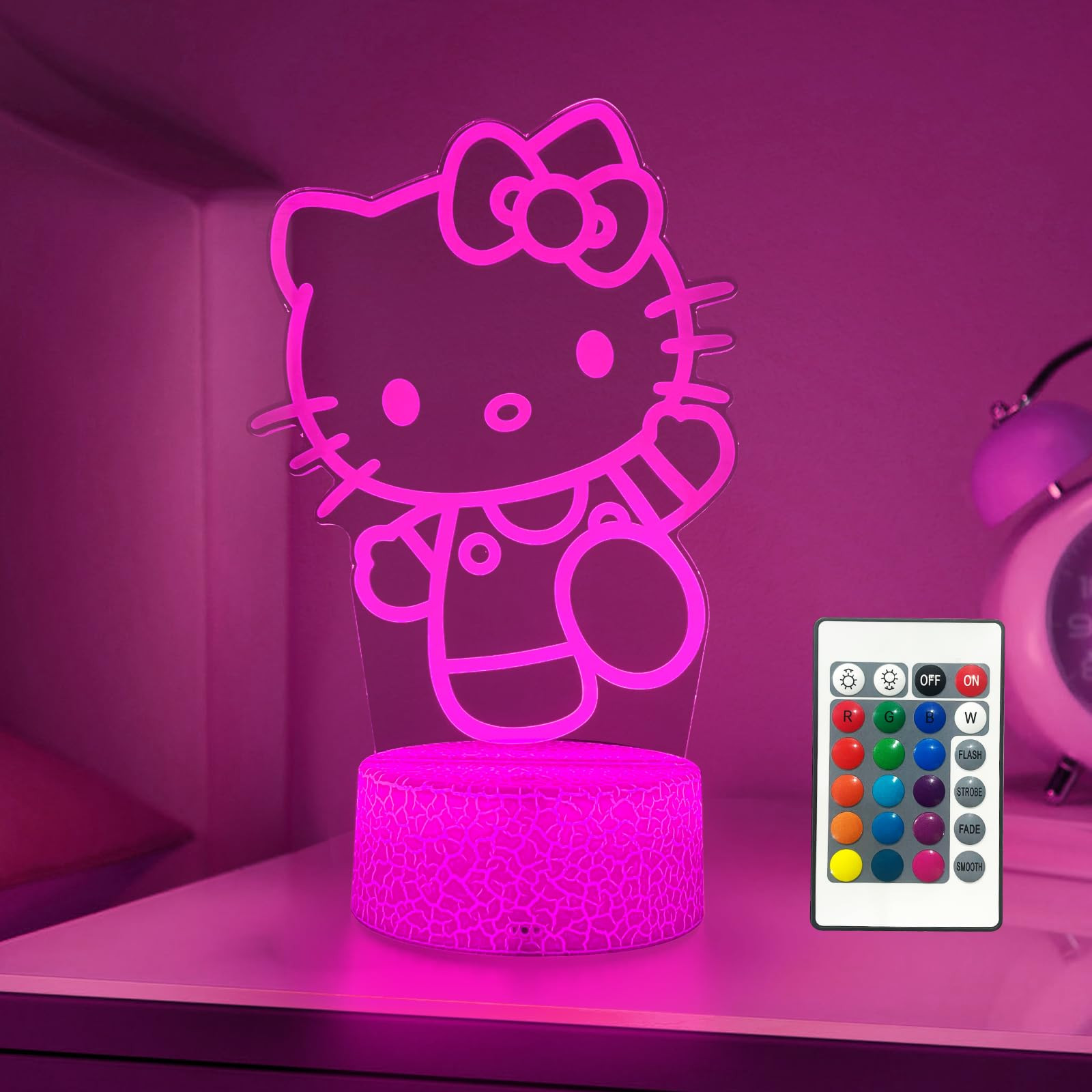 Cat Night Light Cute Night Light - Anime Charater 16 Color Change Decor Kitty Lamp with Remote, D... | Amazon (US)