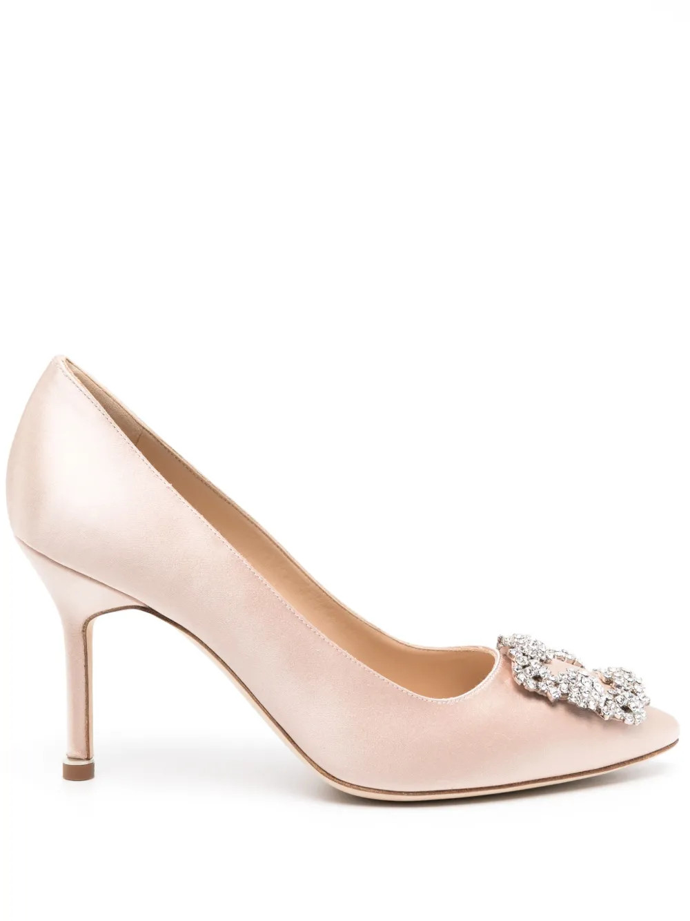 Manolo Blahnik Hangisi 90mm Satin Pumps - Farfetch | Farfetch Global