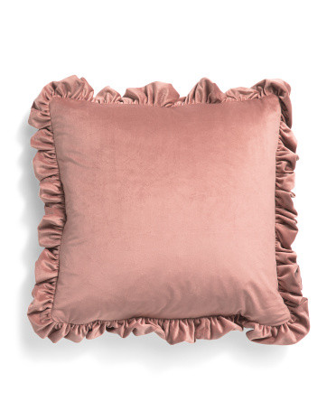 18X18 Luxury Velvet Ruffle Pillow, Polyester | TJ Maxx
