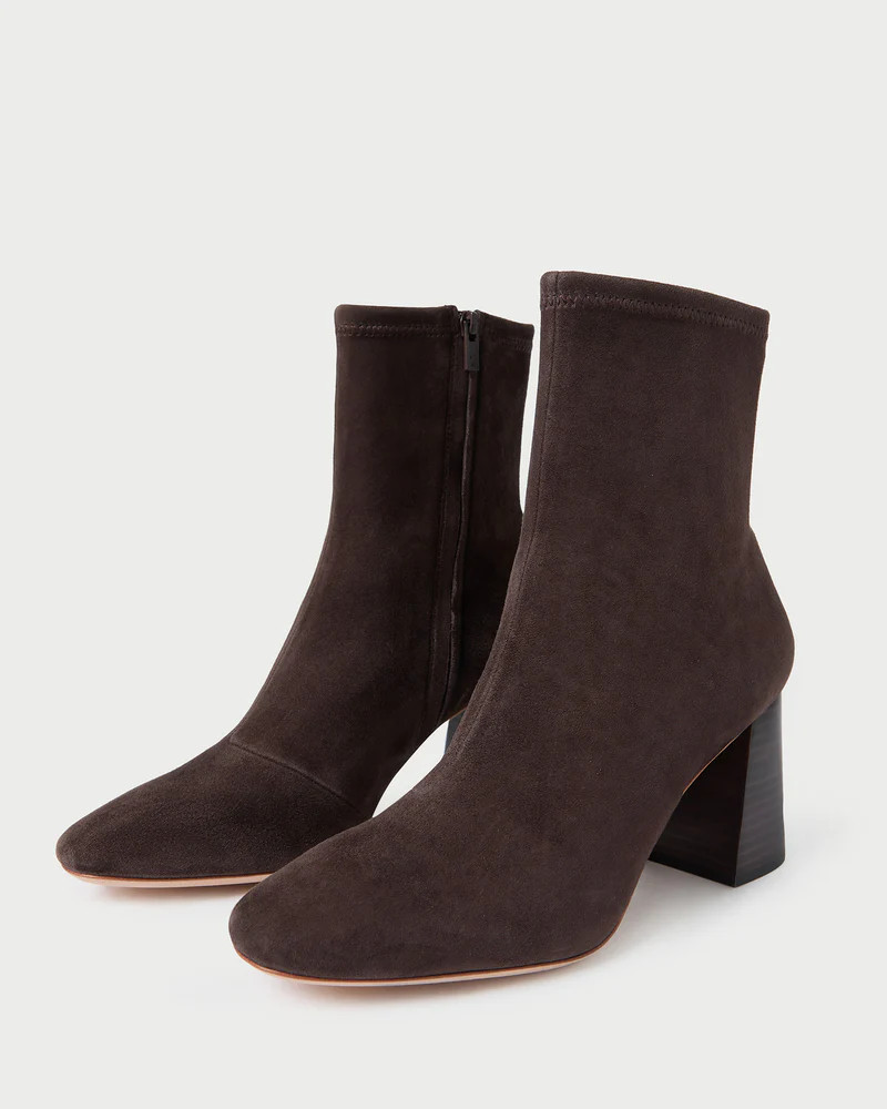 Elise Brown Suede Stretch Bootie | Loeffler Randall