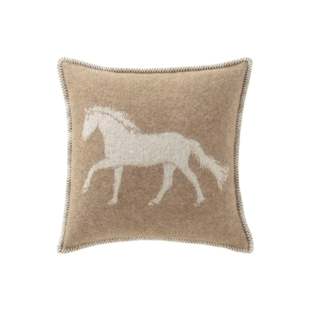 Brown Horse Cushion Cover | Pure Wool Reversible Equestrian Pillowcase | 45 x 45cm/ 18 x 18 in | Etsy (US)