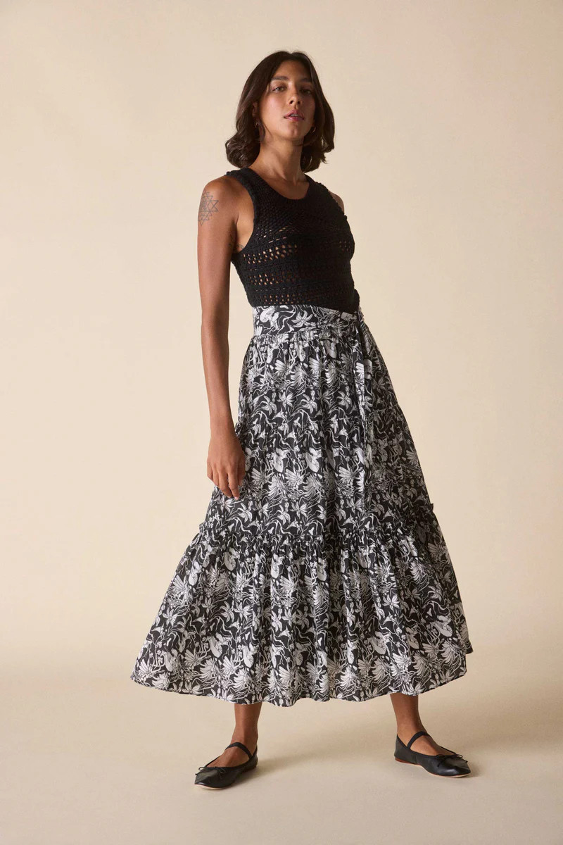 SELMA SKIRT - BLACK / WHITE | St. Roche