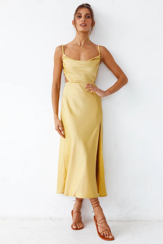 Burning Stars Maxi Dress Yellow | Fortunate One
