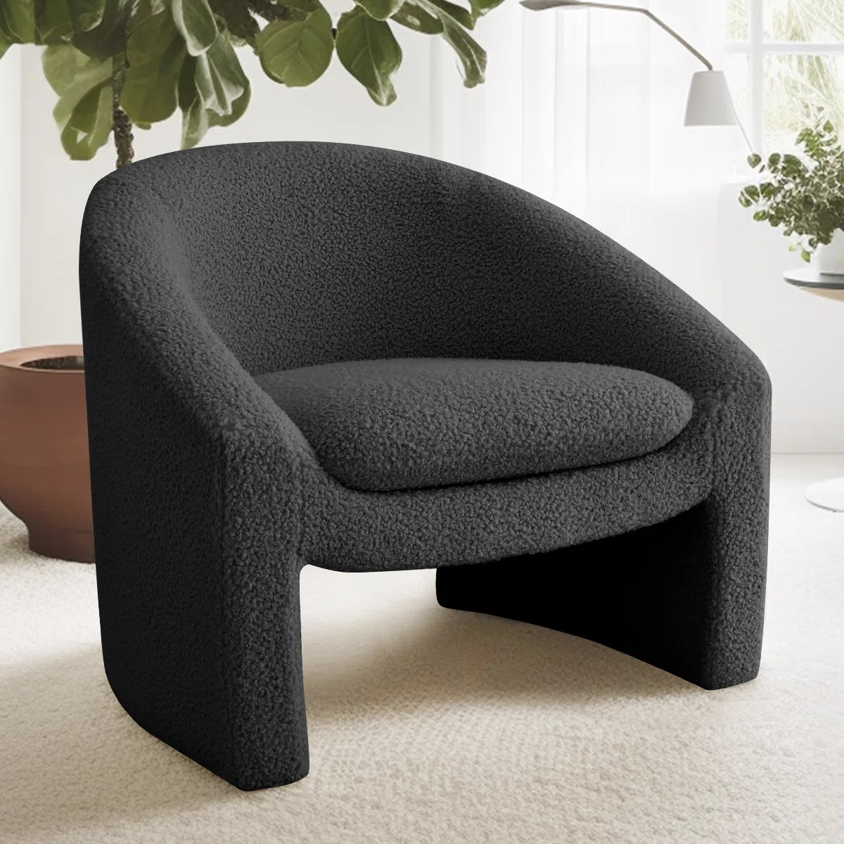 32" Wide Upholstered Teddy Sled Accent Chair With Removable Seat Cushion | Wayfair North America