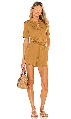 Lovers and Friends Anderson Romper in Gold from Revolve.com | Revolve Clothing (Global)