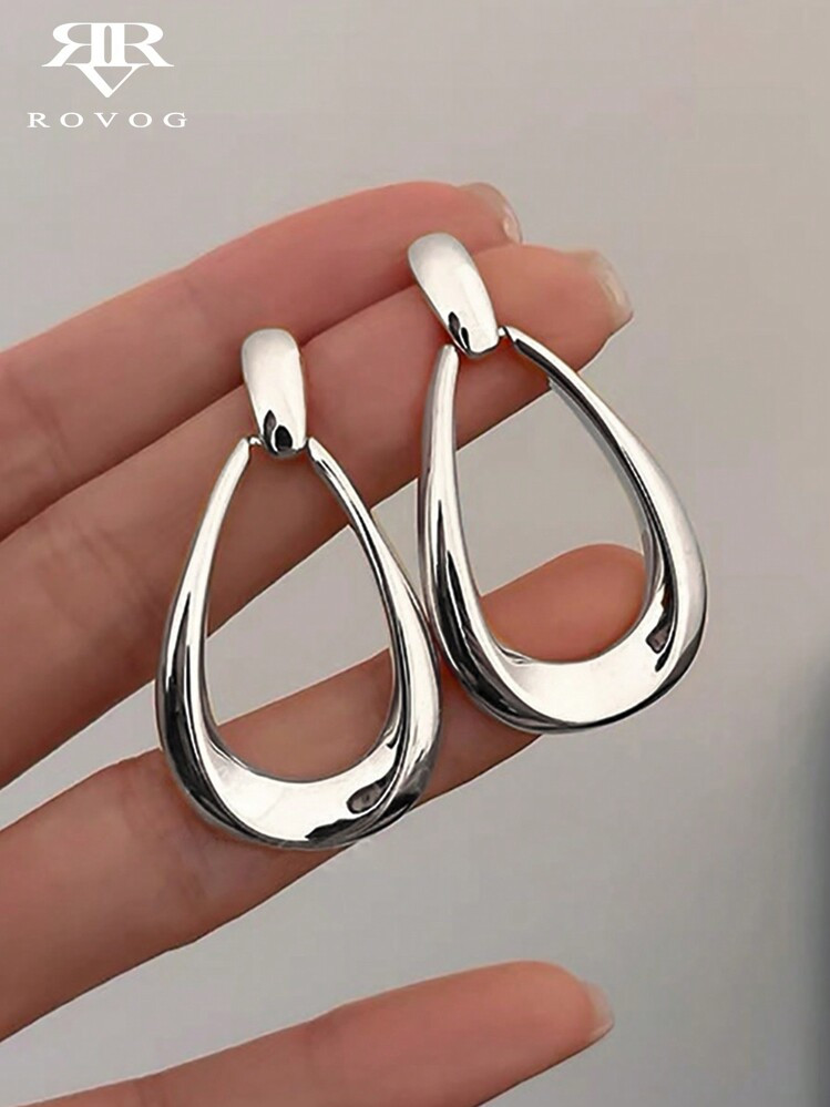 1 Pair Elegant Geometric Design Drop Earrings, Suitable For Parties, Daily Wear, And Vacations | SHEIN