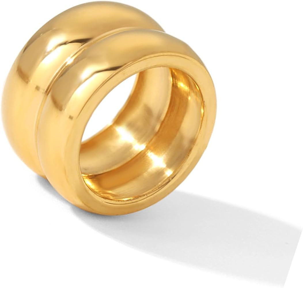 Chunky Rings for Women Size 6-11 Statement Rings Thumb Rings Bold Thick Ring Fashion Wide Band Ri... | Amazon (US)