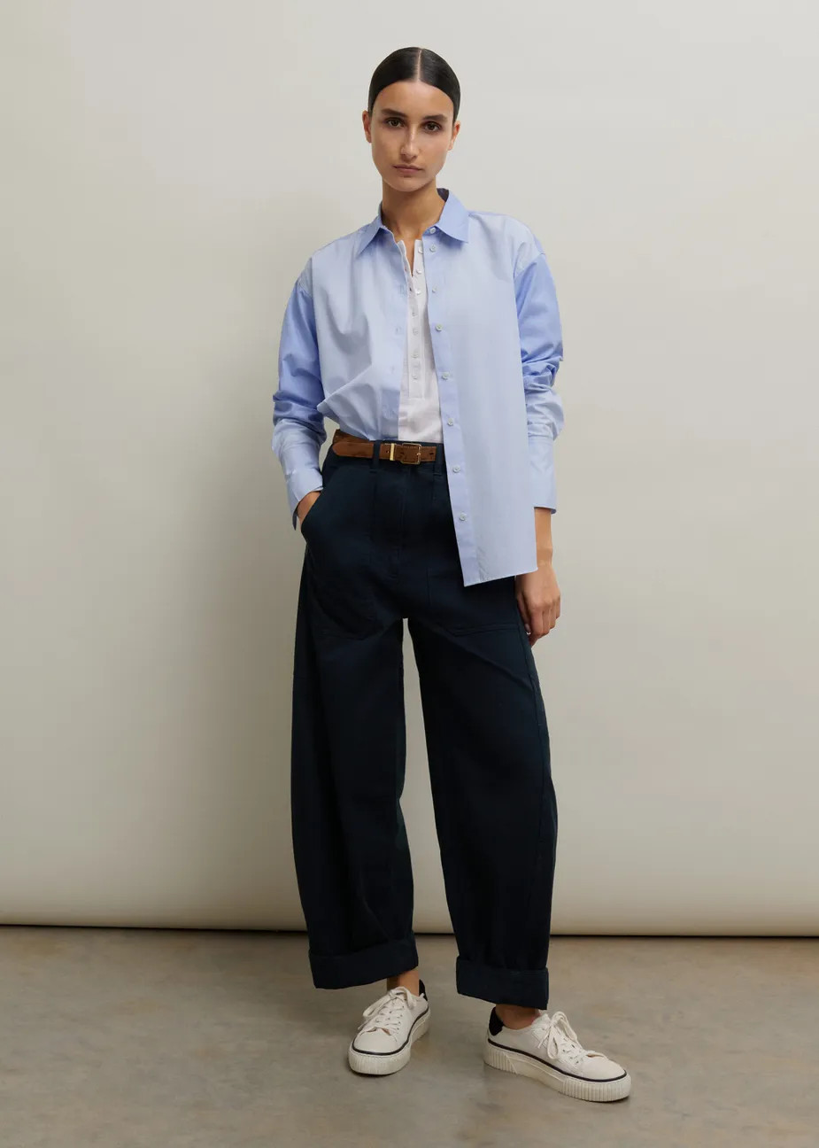 Cotton Colorblocked Oversize Shirt | ME+EM US