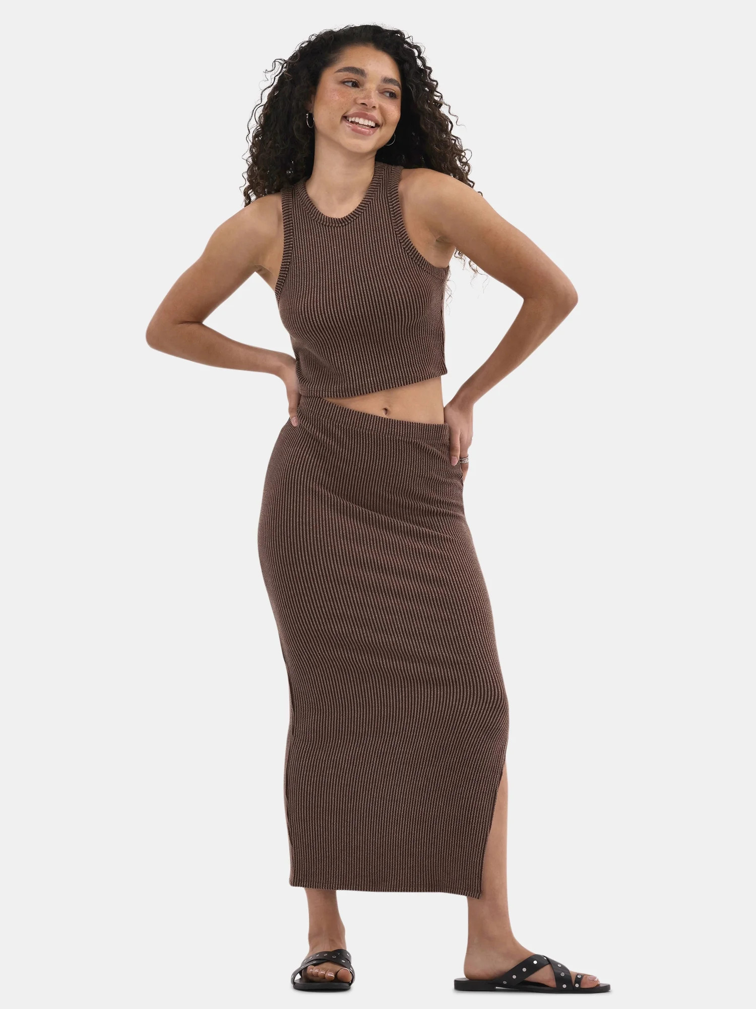 No Boundaries Tank and Midi Skirt Set, 2-Piece, Women's | Walmart (US)