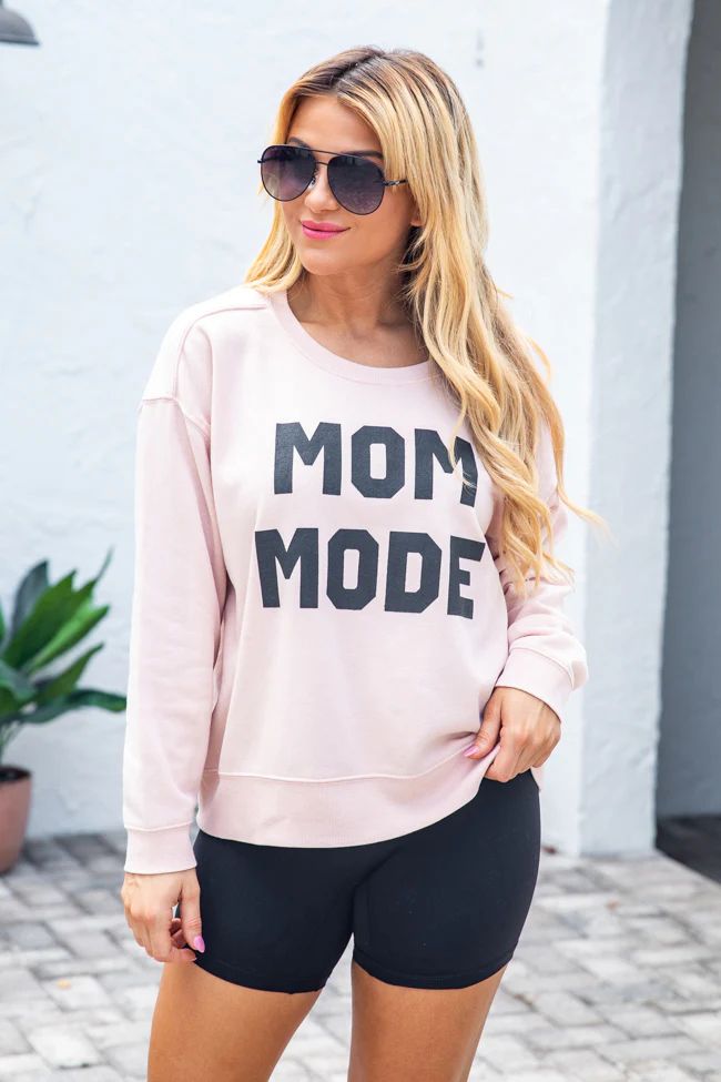 Mom Mode Graphic Pale Pink Sweatshirt FINAL SALE | Pink Lily