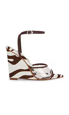 Schutz Elodie Vinyl Wedge Sandal in Root Brown from Revolve.com | Revolve Clothing (Global)