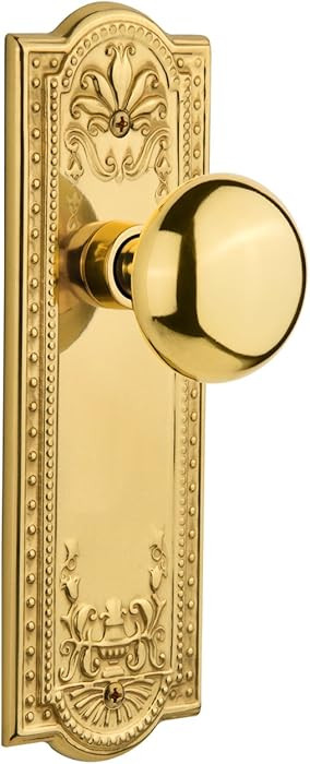 Nostalgic Warehouse Meadows Plate with New York Knob, Double Dummy, Polished Brass | Amazon (US)