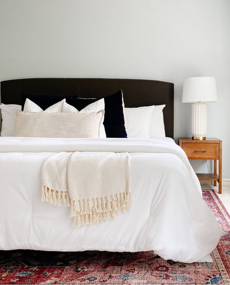 There’s still time to refresh your bedding before the holidays - start with a white comforter, then add neutral colored pillows and throws. This will be the perfect base so you can add in pops of holiday colors!
.
.
.
White Bedding 
Neutral Throw Blanket 
Neutral Accent Pillows 
Holiday Decor 
Seasonal Decor 
Bedroom Decor

#LTKSeasonal #LTKHoliday #LTKstyletip