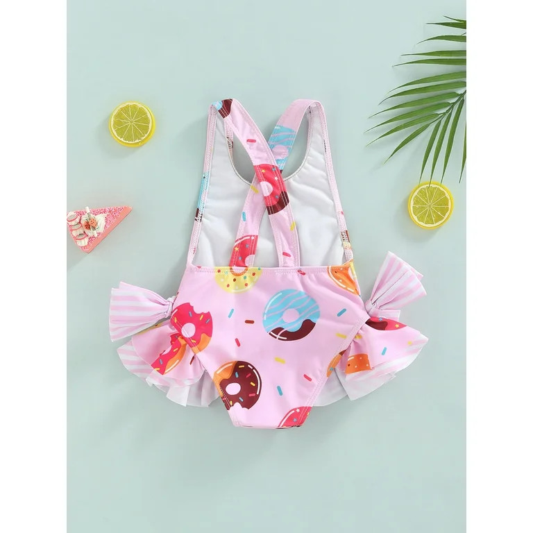 Toddler Baby Girl One Piece Swimsuit Floral Strap Sleeveless Bathing Suit Backless Ruffles Swimwe... | Walmart (US)