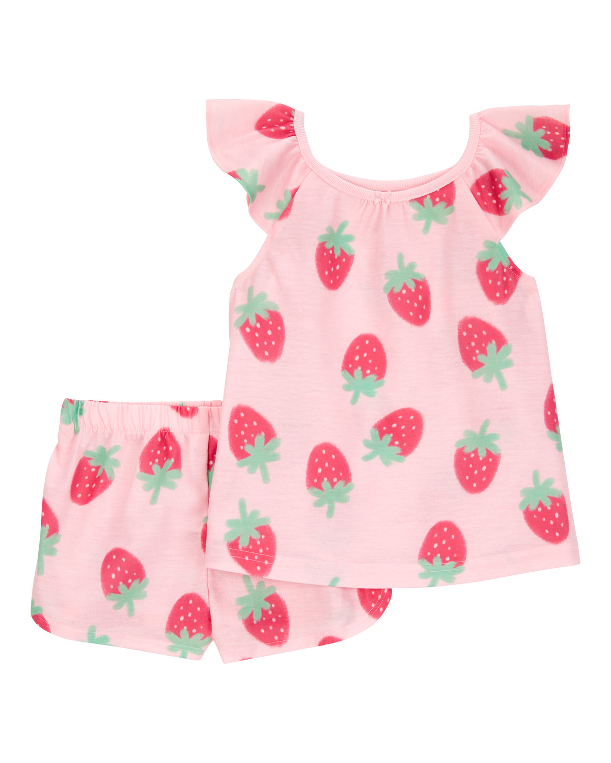 Toddler Strawberry Print Loose Fit 2-Piece Pajamas - Pink - Carter's | Carter's | Carter's Inc