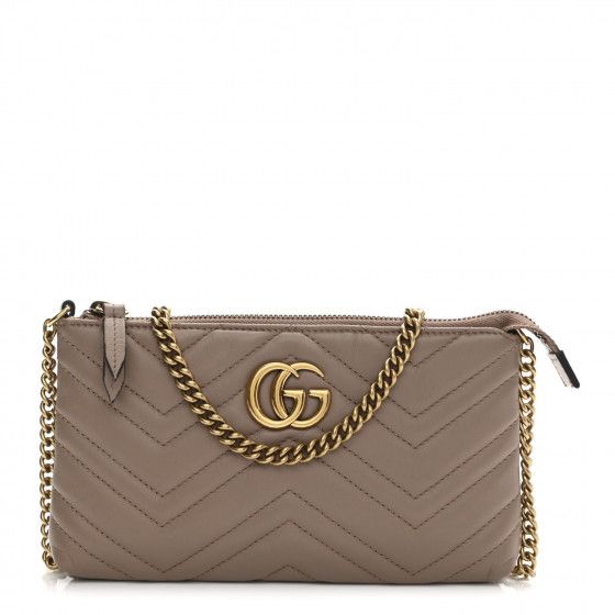 GUCCI Calfskin Matelasse Mini GG Marmont Chain Bag Porcelain Rose | FASHIONPHILE (US)