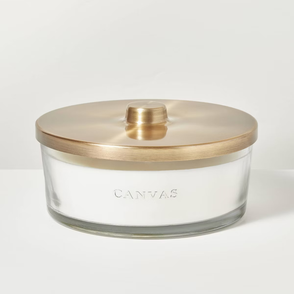 5-Wick Clear Glass Canvas Knob-Lid Jar Candle 28oz - Hearth & Hand™ with Magnolia | Target