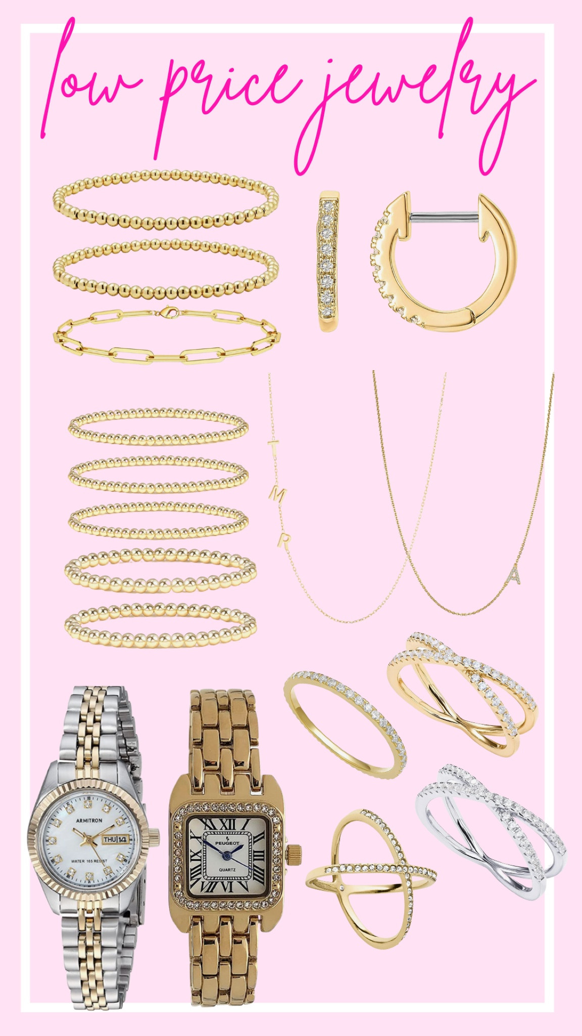 Low price jewelry ! #jewelry #lowprice #gold #silver #mixedmetal #under100 #watch #bracelet #ring #necklace

#LTKunder100 #LTKSeasonal #LTKstyletip