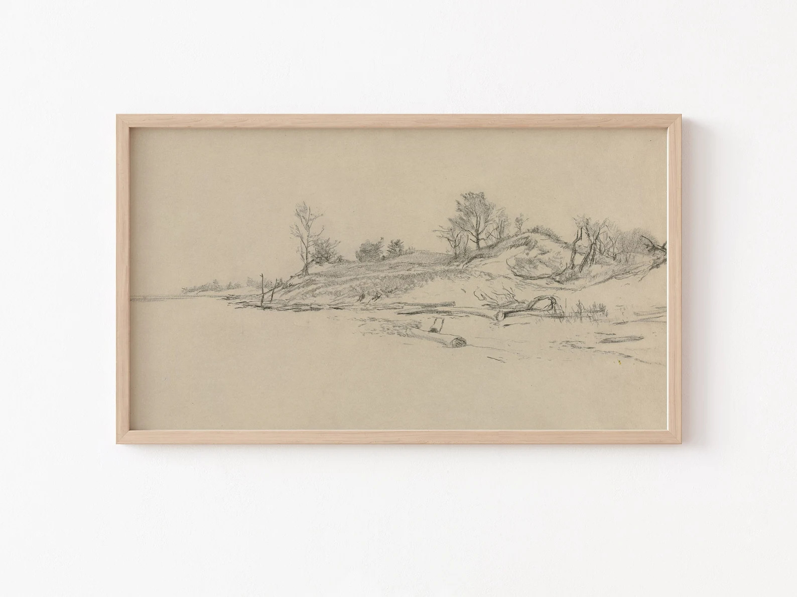 Frame TV Art File, Frame TV Art File, Vintage Drawing, Landscape Sketch, Neutral, Sand Dunes, Ins... | Etsy (US)