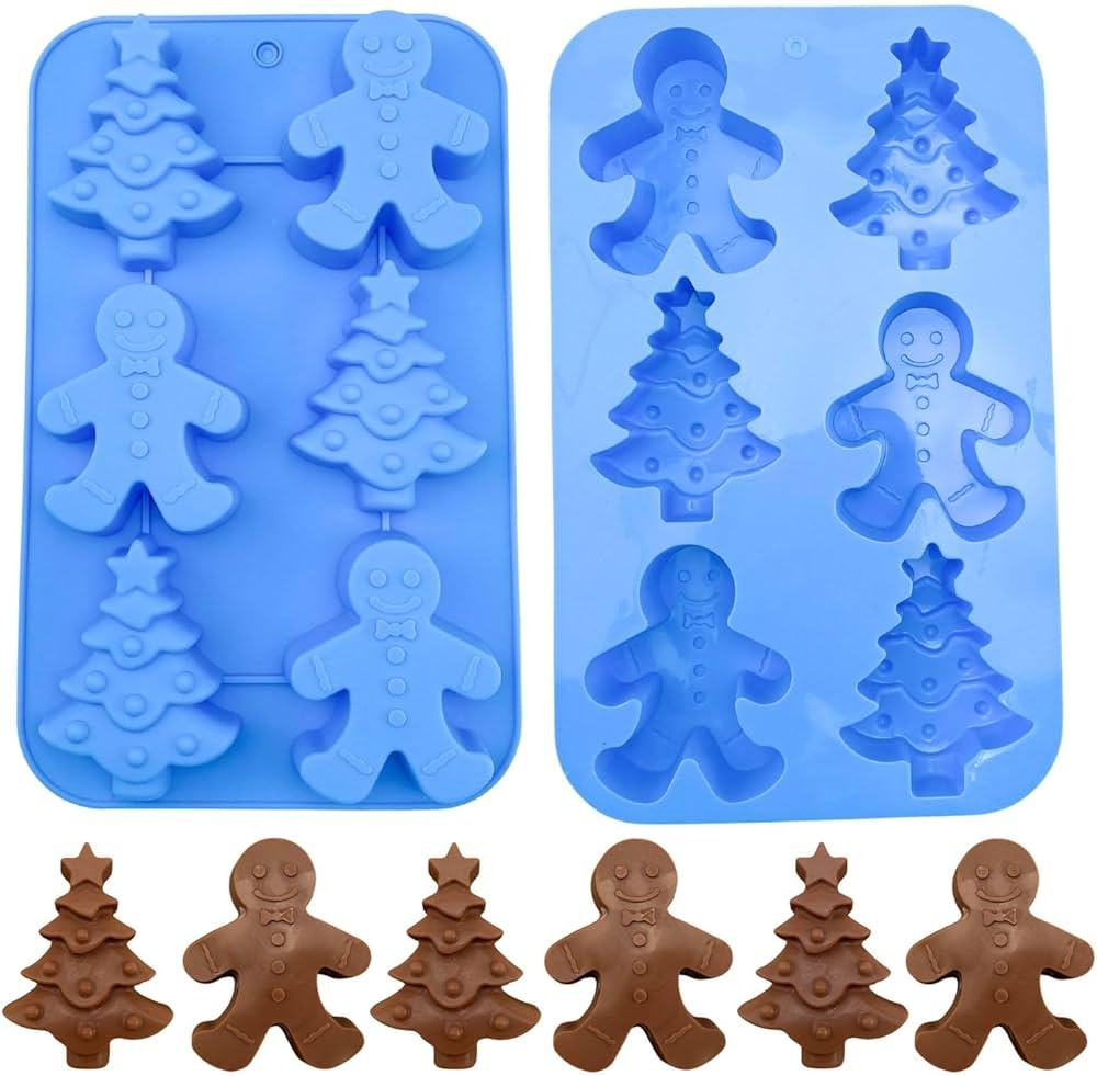 Orapink 1 Pieces Silicone Christmas Chocolate Molds Gingerbead Man,Christmas Tree Shape 3D Chocol... | Amazon (CA)