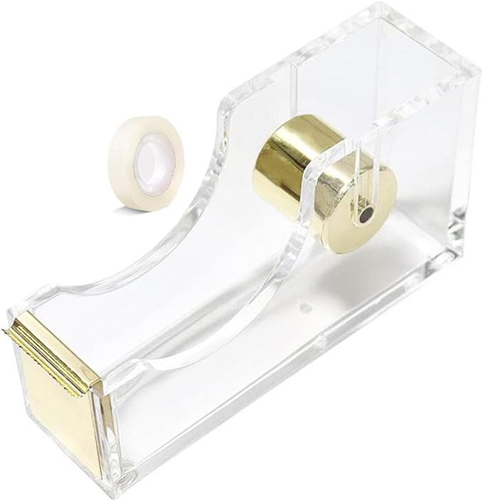 Acrylic Tape Dispenser, Transparent Office Tape Dispenser, Clear Acrylic Desk Dispenser Kit,Beaut... | Amazon (US)