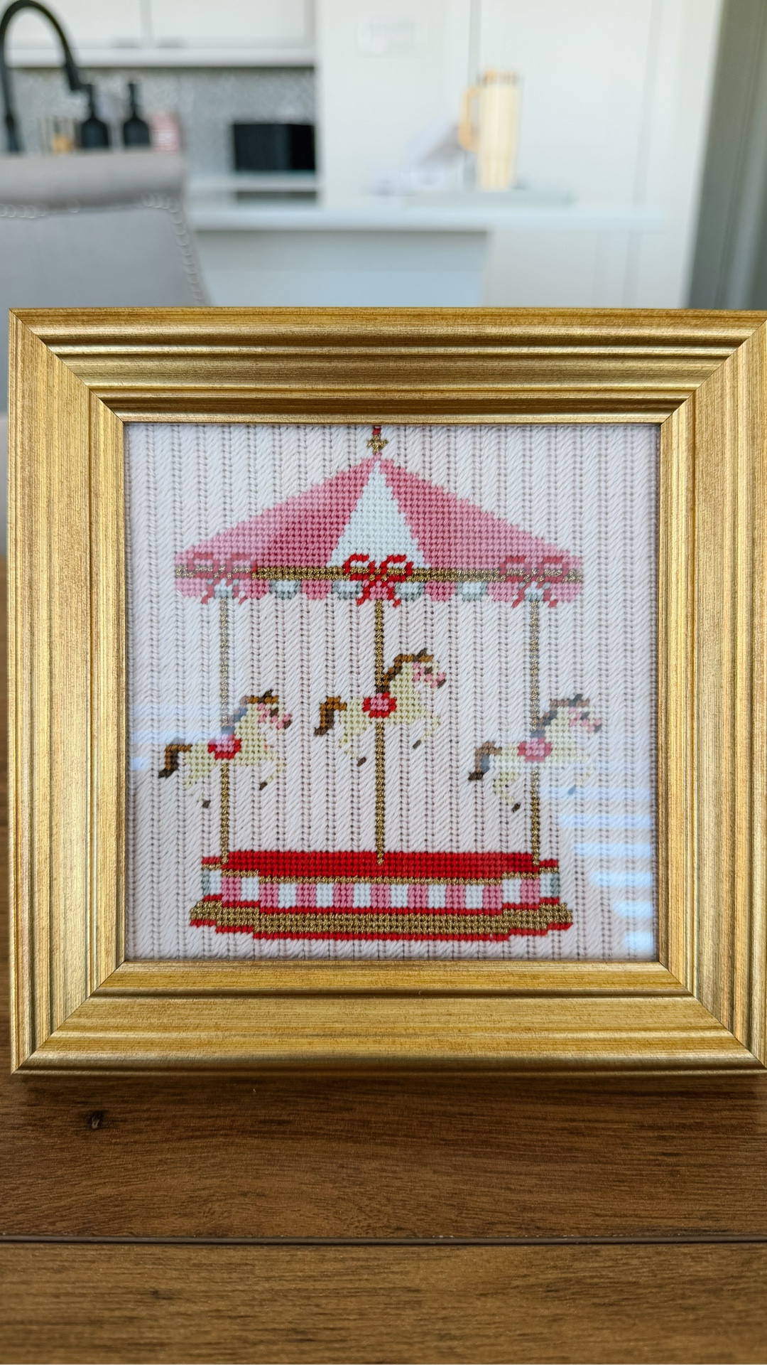 Frame my finished needlepoint canvas with me! 🎠🪡 @Penny Linn 