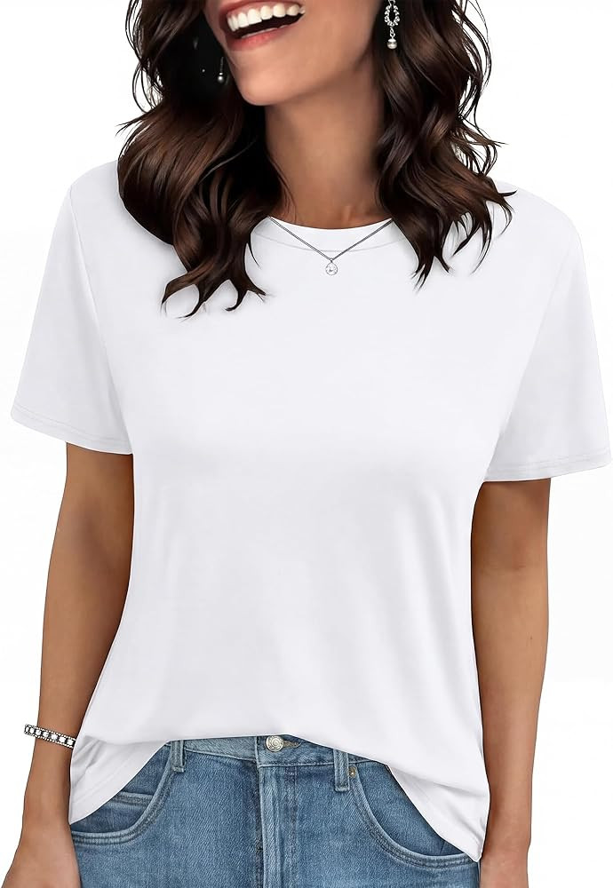 GAYHAY Tshirt for Women Short Sleeve Summer Tops Casual Basic Tee Shirts | Amazon (US)