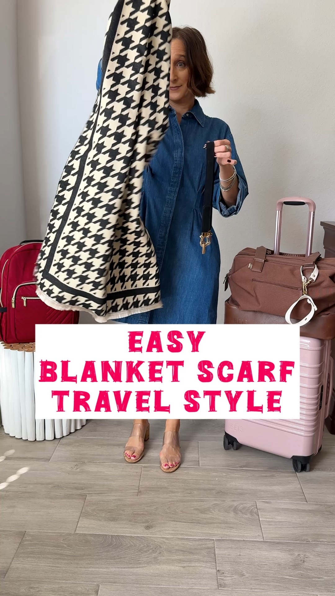 Blanket scarf that goes from plane pillow to dress styling. Dress is small

#LTKStyleTip #LTKPetite