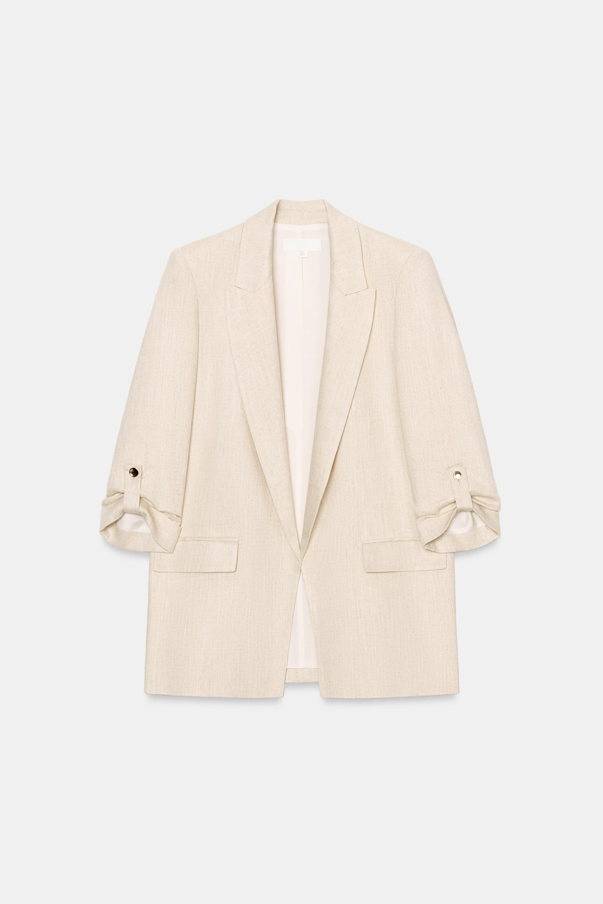 OPEN BLAZER WITH ROLLED-UP SLEEVES | Zara US
