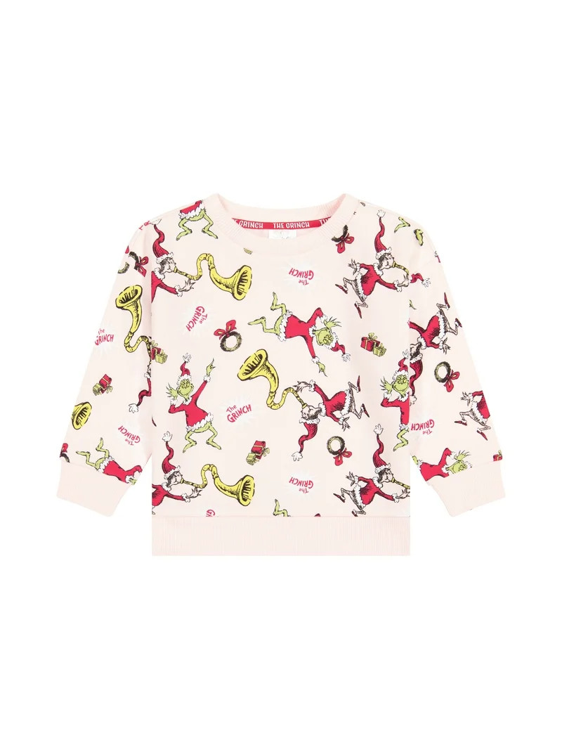 Dr. Seuss The Grinch Toddler Girls Long Sleeve Sweatshirt, Sizes 12M-5T | Walmart (US)