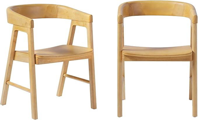 Walker Edison Ezra Modern Boucle Rounded Back Dining Chair - Ivory (Set of 2) | Amazon (US)