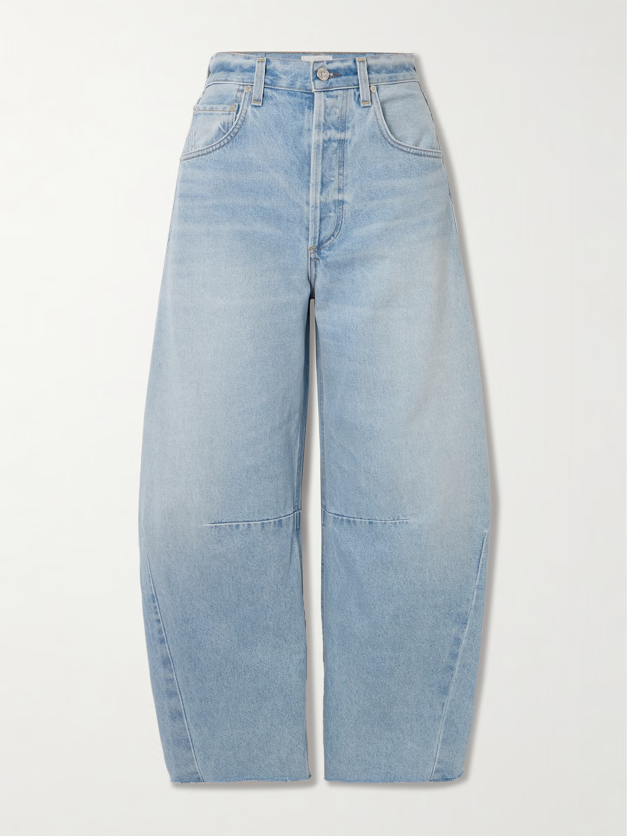 Citizens of Humanity - Horseshoe Frayed High-rise Wide-leg Jeans - Blue | NET-A-PORTER (US)
