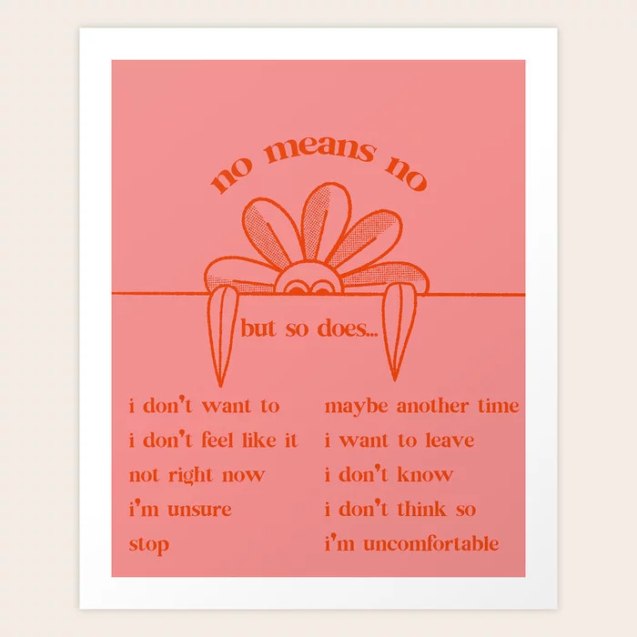No Means No Art Print | Society6